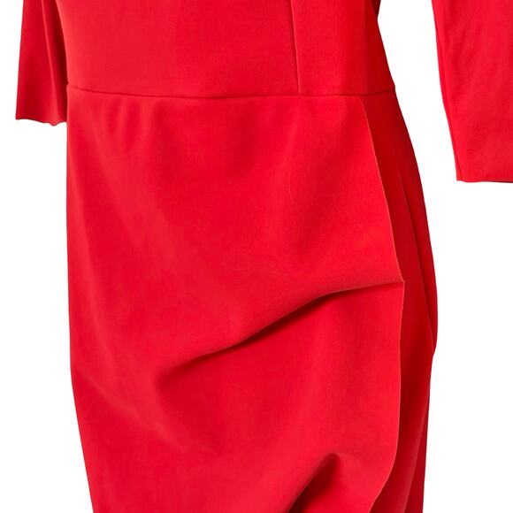 Chiara Boni La Petite Robe Lipstick Red Kate Slit Detail Boatneck Gown sz 42 / 6 - Picture 15 of 16